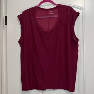 Scoop neck sleeveless maroon banana republic factory top size L Fits like XL